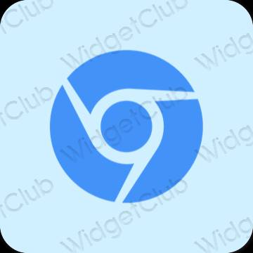Естетичен пастелно синьо Chrome икони на приложения