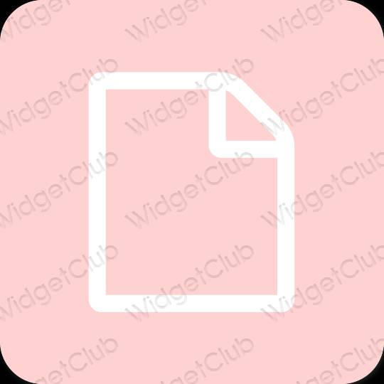 Estetik merah jambu Notes ikon aplikasi