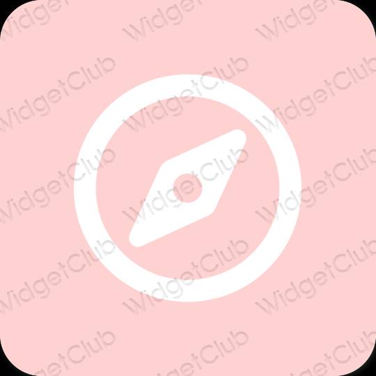 審美的 粉色的 Safari 應用程序圖標