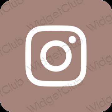 Stijlvol bruin Instagram app-pictogrammen