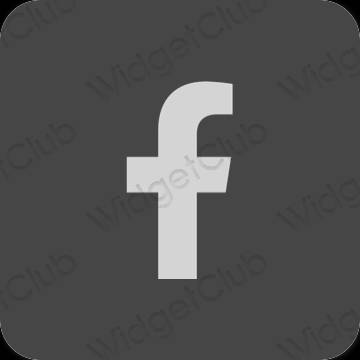 Estetické sivá Facebook ikony aplikácií
