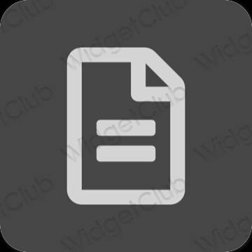 Ästhetisch grau Notes App-Symbole