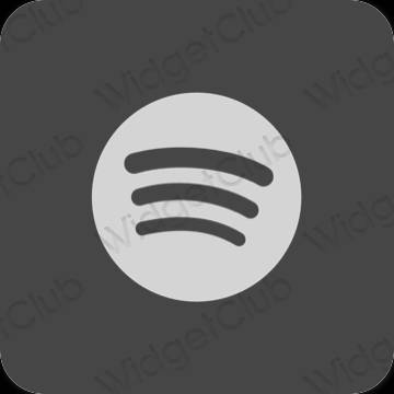 Естетичен сиво Spotify икони на приложения