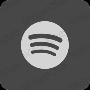 Estético gris Spotify iconos de aplicaciones