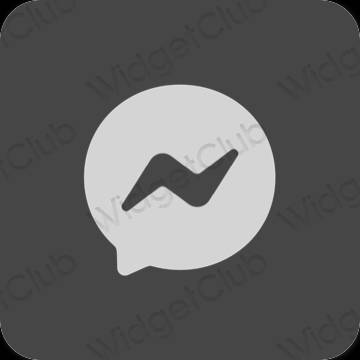 审美的 灰色的 Messenger 应用程序图标