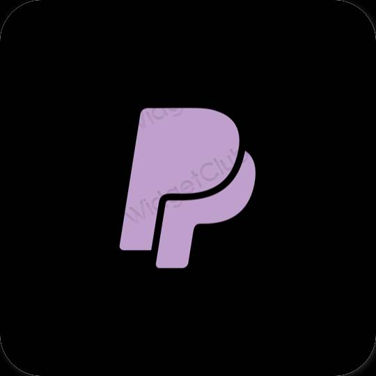 Αισθητικός μαύρος Paypal εικονίδια εφαρμογών