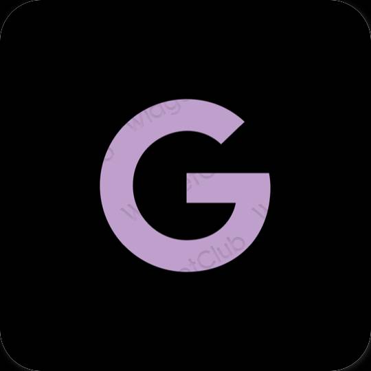Estetis hitam Google ikon aplikasi
