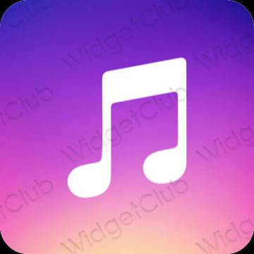 Pictograme pentru aplicații Apple Music estetice