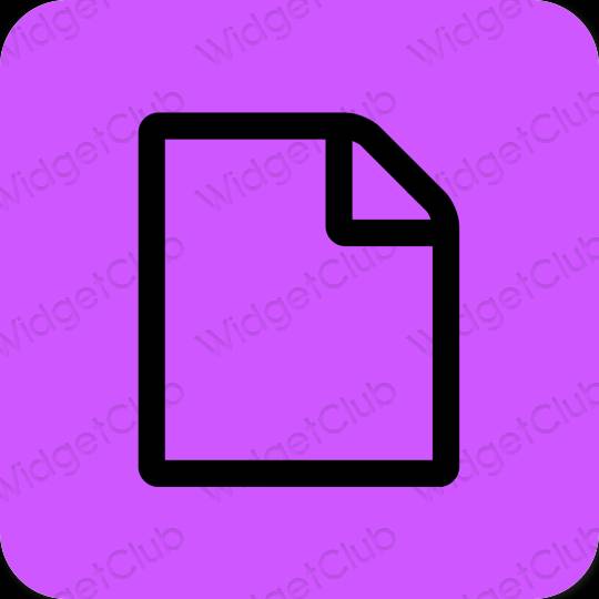 Estetsko vijolična Notes ikone aplikacij