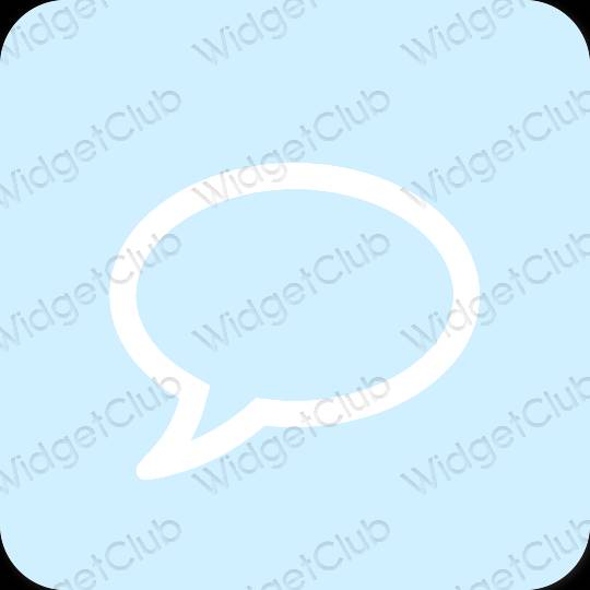 Estetický pastelově modrá Messages ikony aplikací