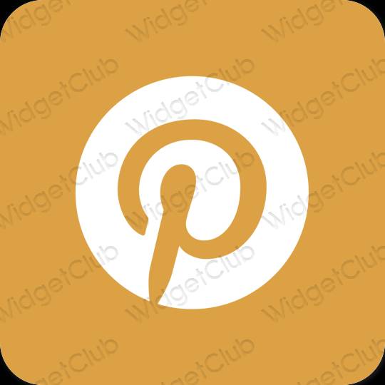 Estetsko oranžna Pinterest ikone aplikacij