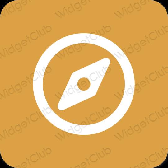 Estetyka brązowy Safari ikony aplikacji