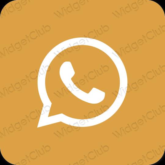 Estetický hnědý WhatsApp ikony aplikací