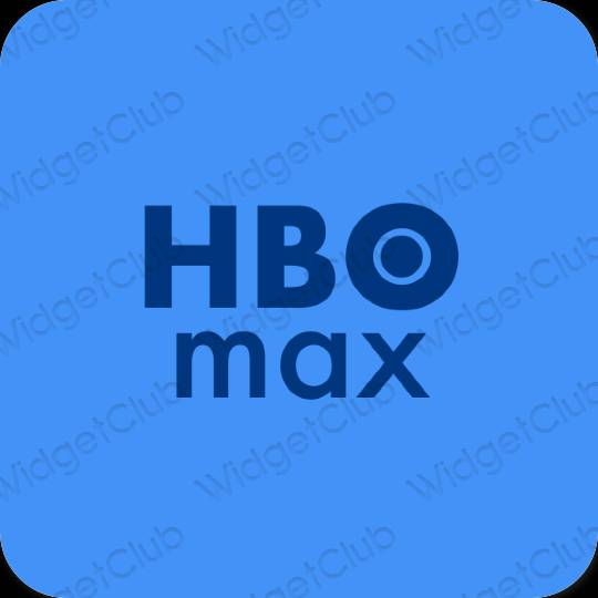 زیبایی شناسی آبی نئون HBO MAX آیکون های برنامه