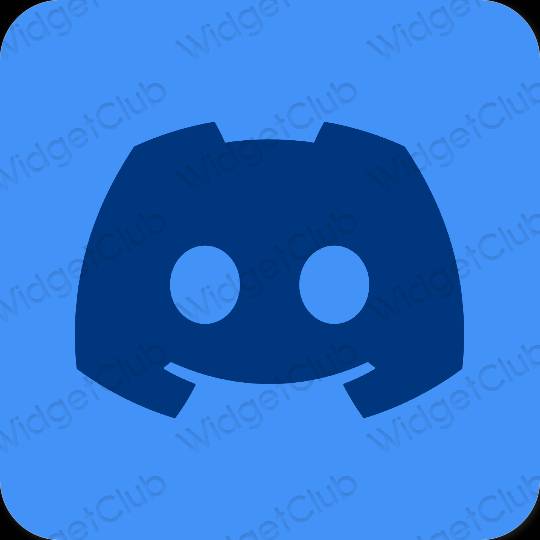 Estético azul neón discord iconos de aplicaciones
