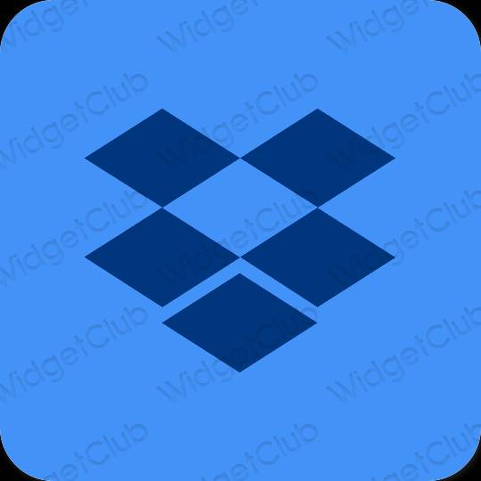 Esztétika neon kék Dropbox alkalmazás ikonok