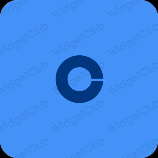 Estetyka niebieski Coinbase ikony aplikacji
