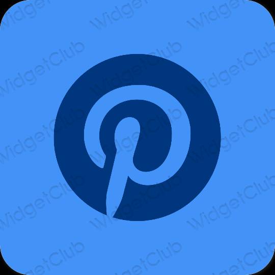 Aesthetic blue Pinterest app icons