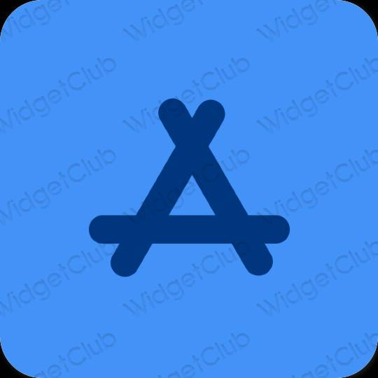 Estetic albastru neon AppStore pictogramele aplicației