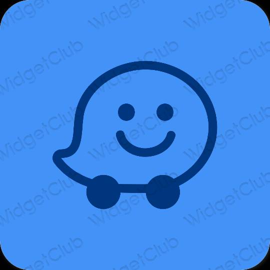 אֶסתֵטִי סָגוֹל Waze סמלי אפליקציה