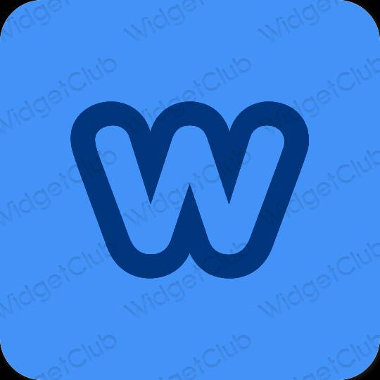 Aesthetic neon blue Weebly app icons