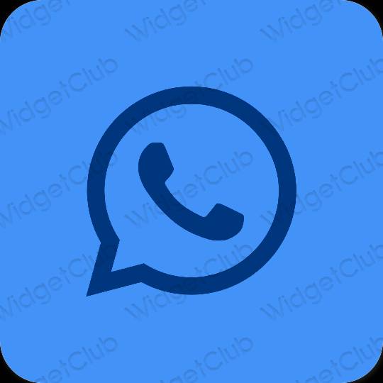 Esthétique bleu WhatsApp icônes d'application