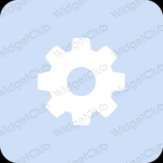Estetik biru pastel Settings ikon aplikasi