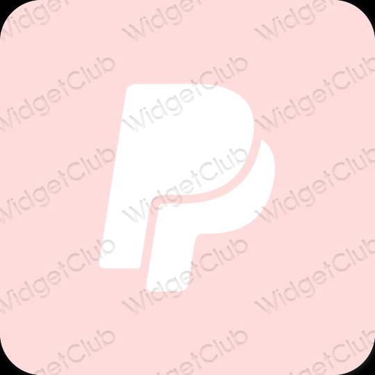 Estetsko pastelno roza Paypal ikone aplikacij