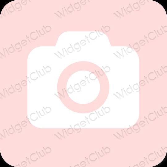 Estetic roz pastel Camera pictogramele aplicației
