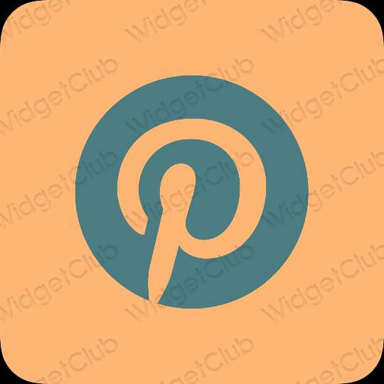 Aesthetic brown Pinterest app icons