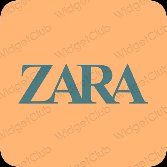Aesthetic orange ZARA app icons