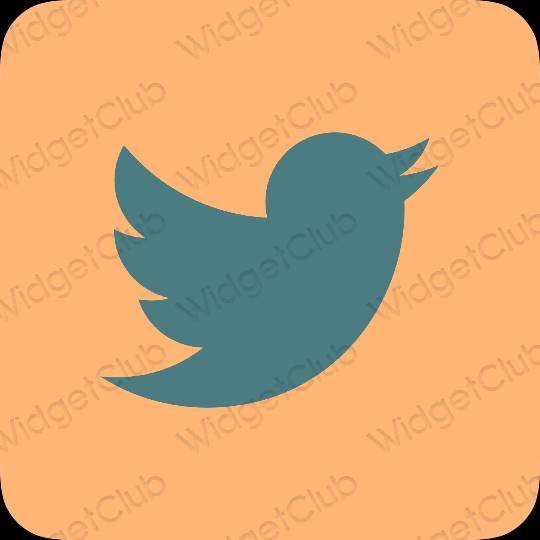 Aesthetic orange Twitter app icons