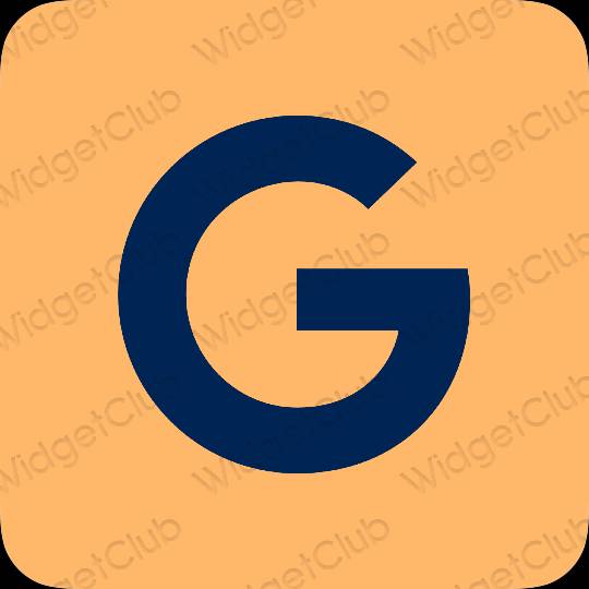 эстетический апельсин Google значки приложений