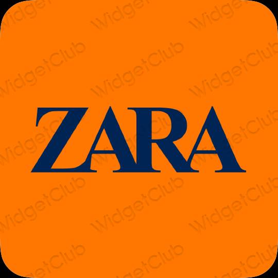 Aesthetic orange ZARA app icons