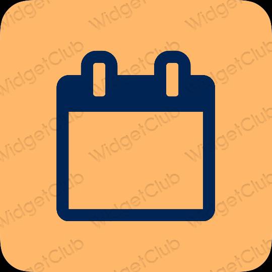Aesthetic orange Calendar app icons