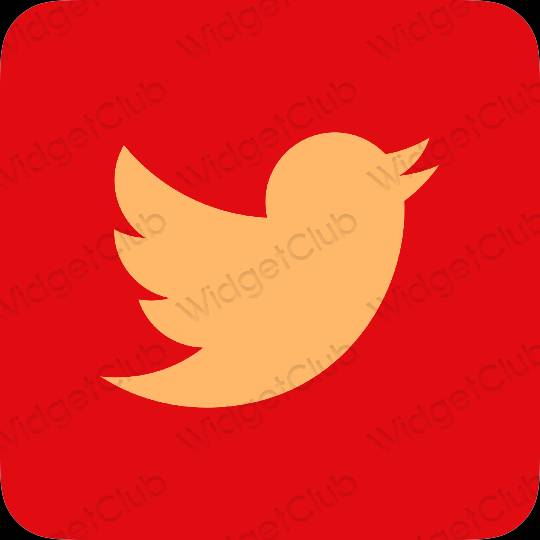 Aesthetic neon pink Twitter app icons