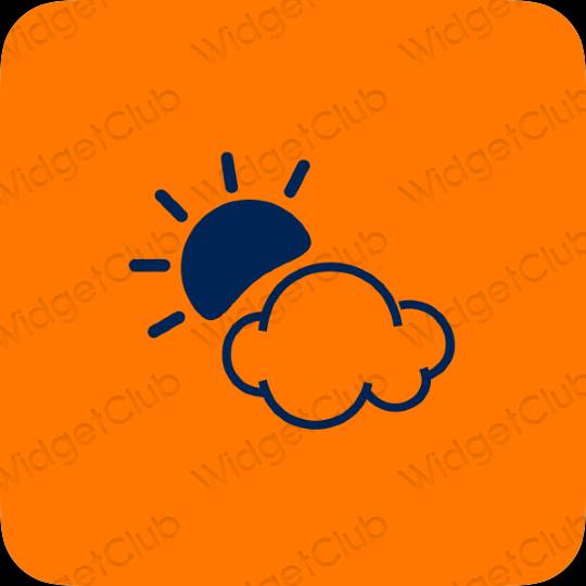 Aesthetic orange Weather app icons