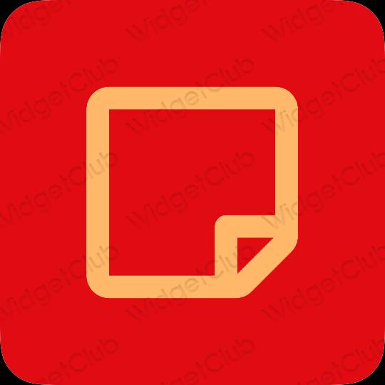 Aesthetic neon pink Notes app icons