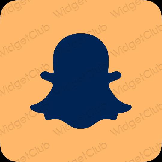زیبایی شناسی نارنجی snapchat آیکون های برنامه