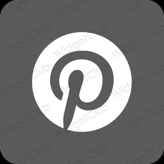 Estetik kelabu Pinterest ikon aplikasi