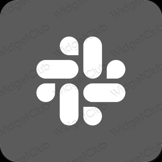 Estetické sivá Slack ikony aplikácií