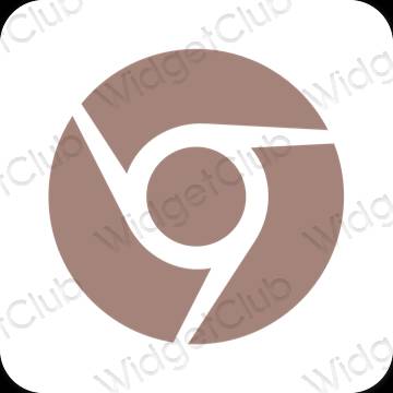 Stijlvol bruin Chrome app-pictogrammen