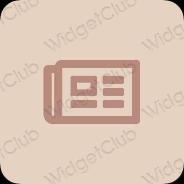Aesthetic beige Books app icons