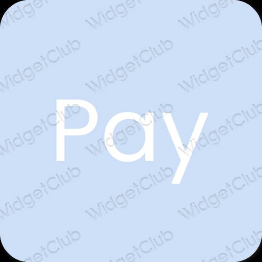 Estetsko pastelno modra PayPay ikone aplikacij