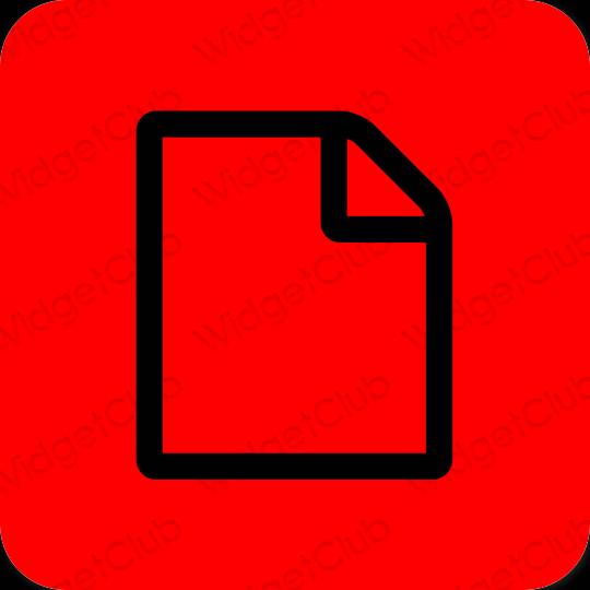 Estetické červená Notes ikony aplikácií