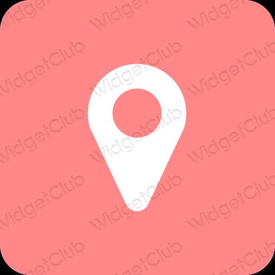 Estetic roz Google Map pictogramele aplicației