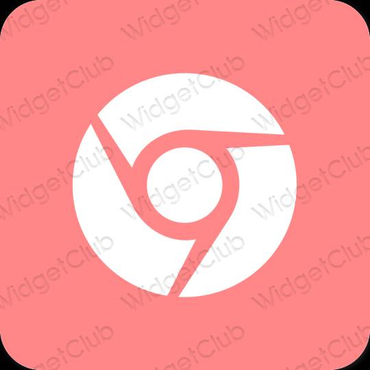 Esthétique rose Chrome icônes d'application