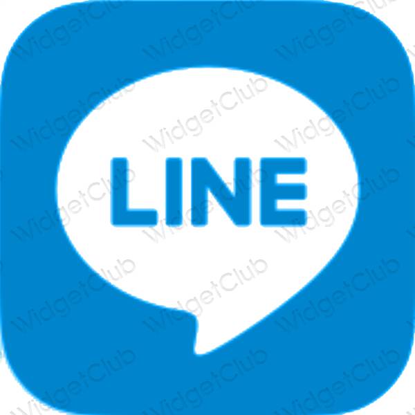 Æstetisk neon blå Messages app ikoner