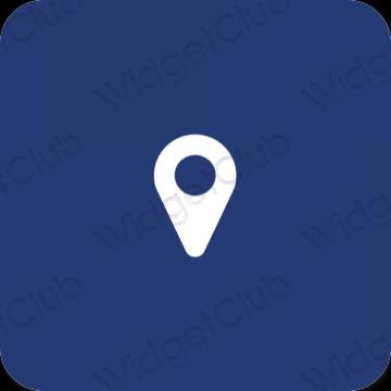 Естетичен лилаво Map икони на приложения