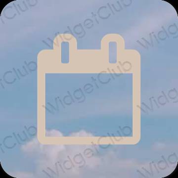 Estetico beige Calendar icone dell'app